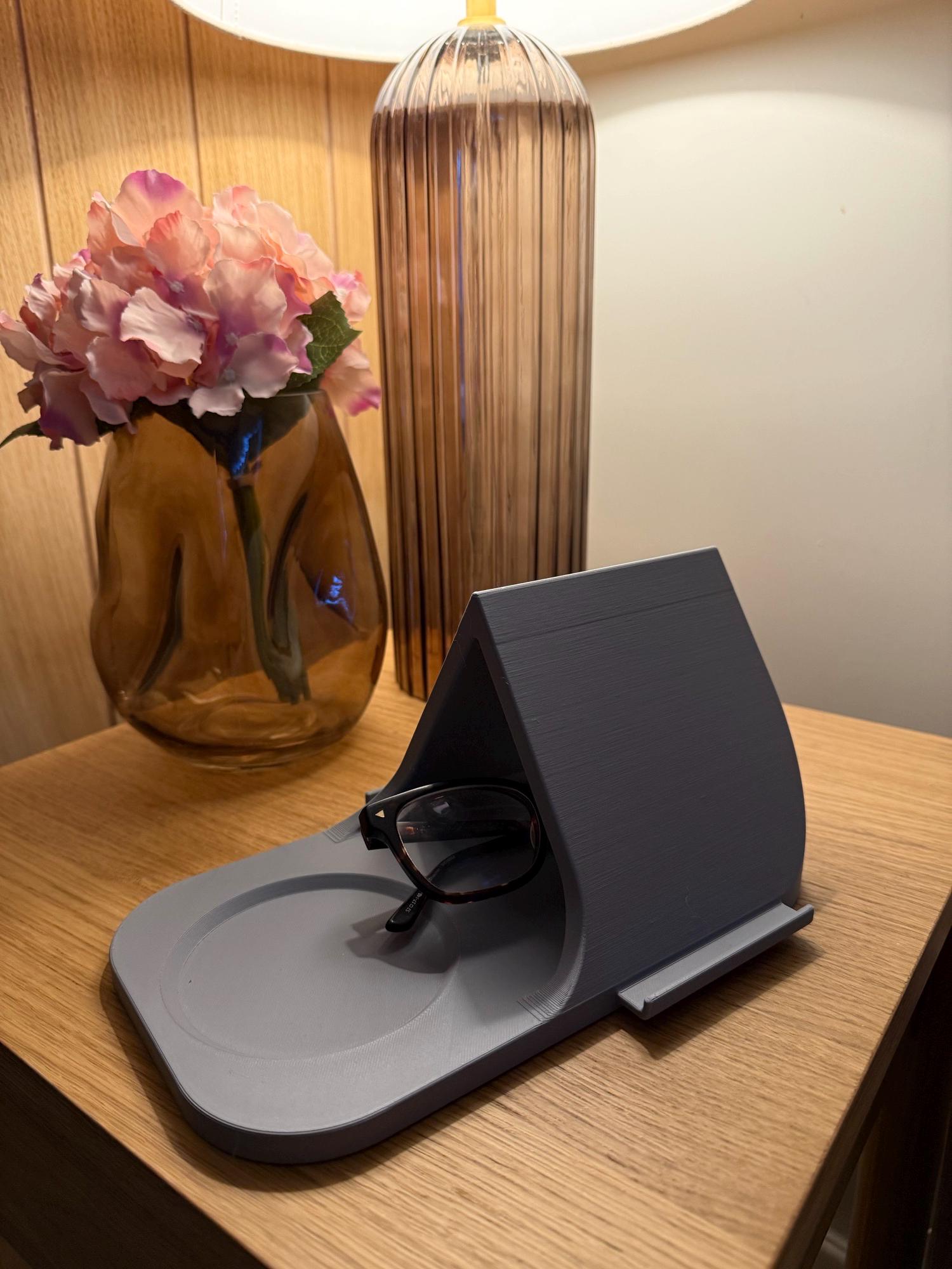 5-In-1 Tablet Stand, Phone Stand, Reading Glasses Slot & Drinks Coaster, Book Page Holder