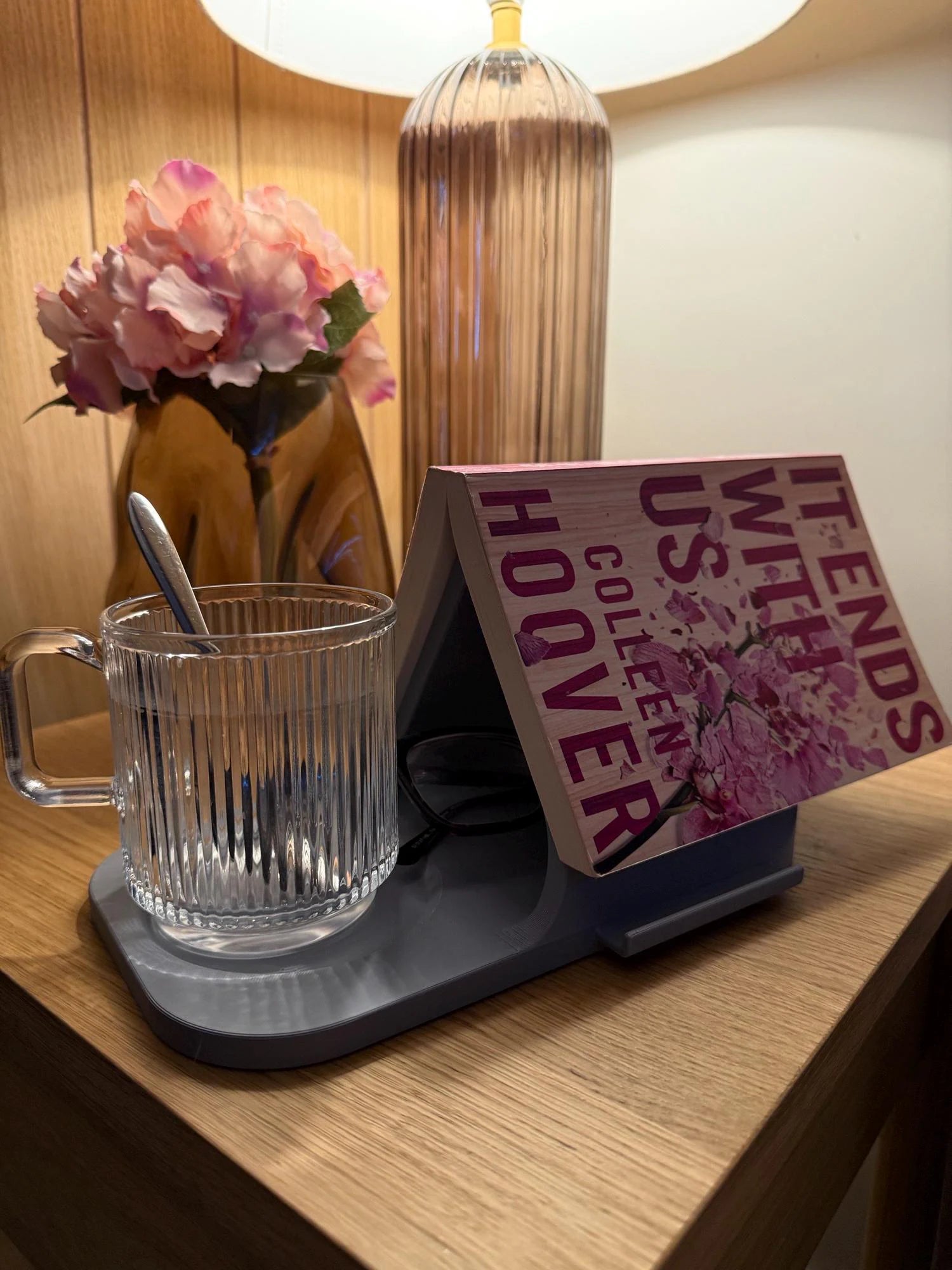 5-In-1 Tablet Stand, Phone Stand, Reading Glasses Slot & Drinks Coaster, Book Page Holder